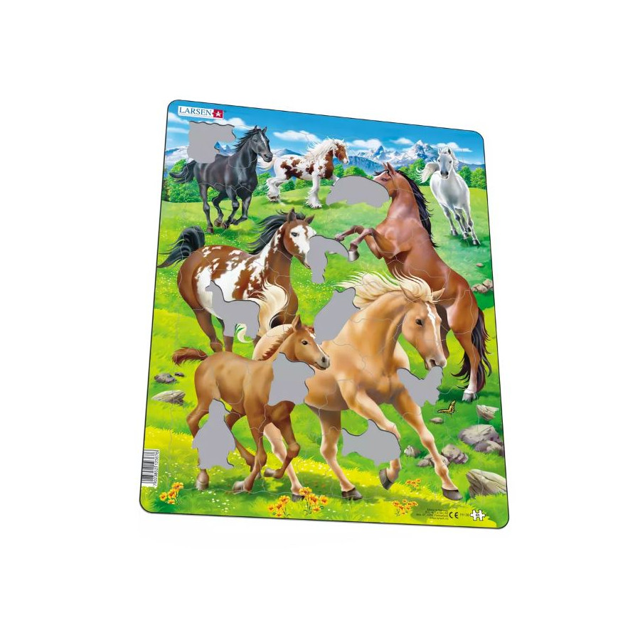 Puzzle chevaux dans la prairie 56 pièces - Larsen