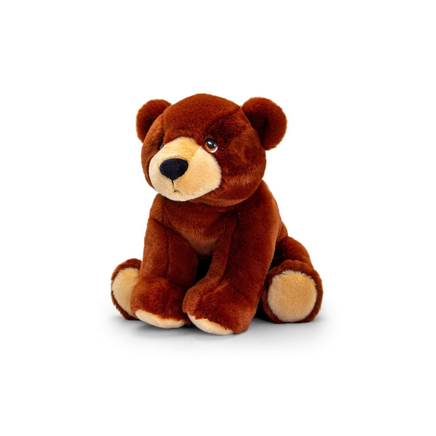 Peluche ours brun 25 cm - Keeleco - Keeltoys