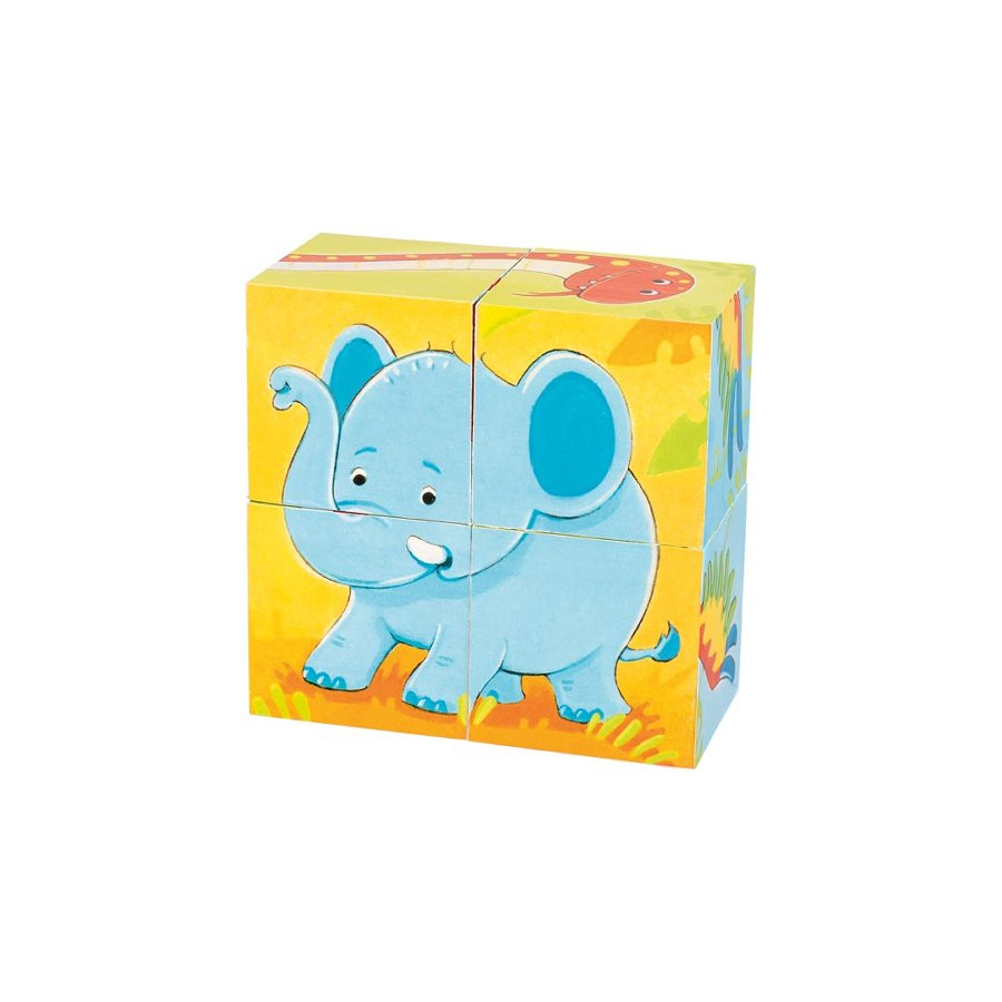 Puzzles cubes en bois animaux sauvages - éléphant - Goki