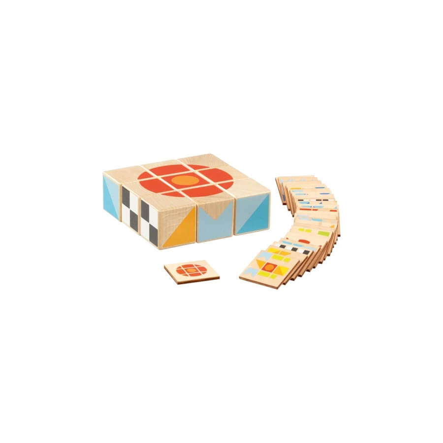 Jeu de puzzles cubes en bois formes et couleurs 01 - Goki Jeu de puzzles cubes en bois formes et couleurs 01 - Goki