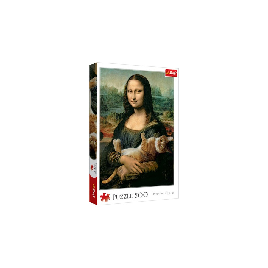 Boite-puzzle-Mona Lisa et le chat-500pieces-Trefl