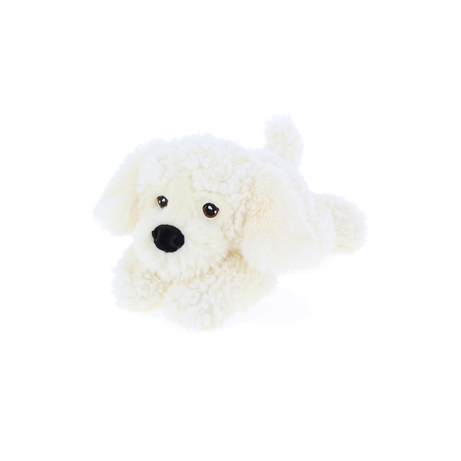 Peluche chien blanc crème 22 cm - Keeleco - Keeltoys