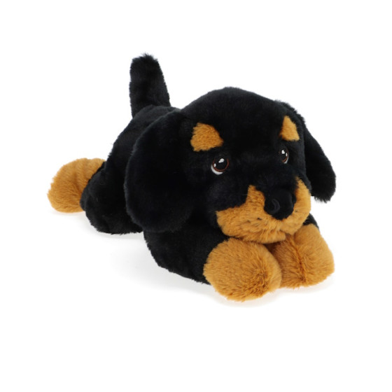 Peluche chien noir marron 22 cm - Keeleco - Keeltoys