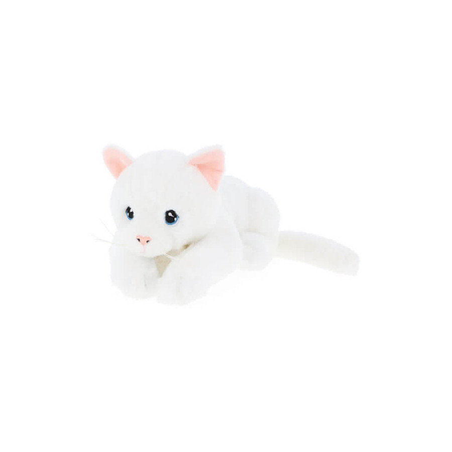 Peluche chat blanc 22 cm - Keeleco - Keeltoys