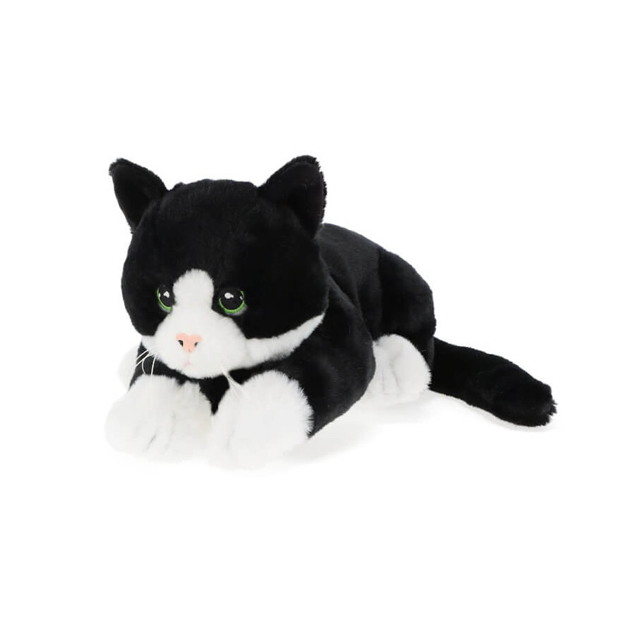 Peluche chat noir et blanc 22 cm - Keeleco - Keeltoys Peluche chat noir et blanc 22 cm - Keeleco - Keeltoys