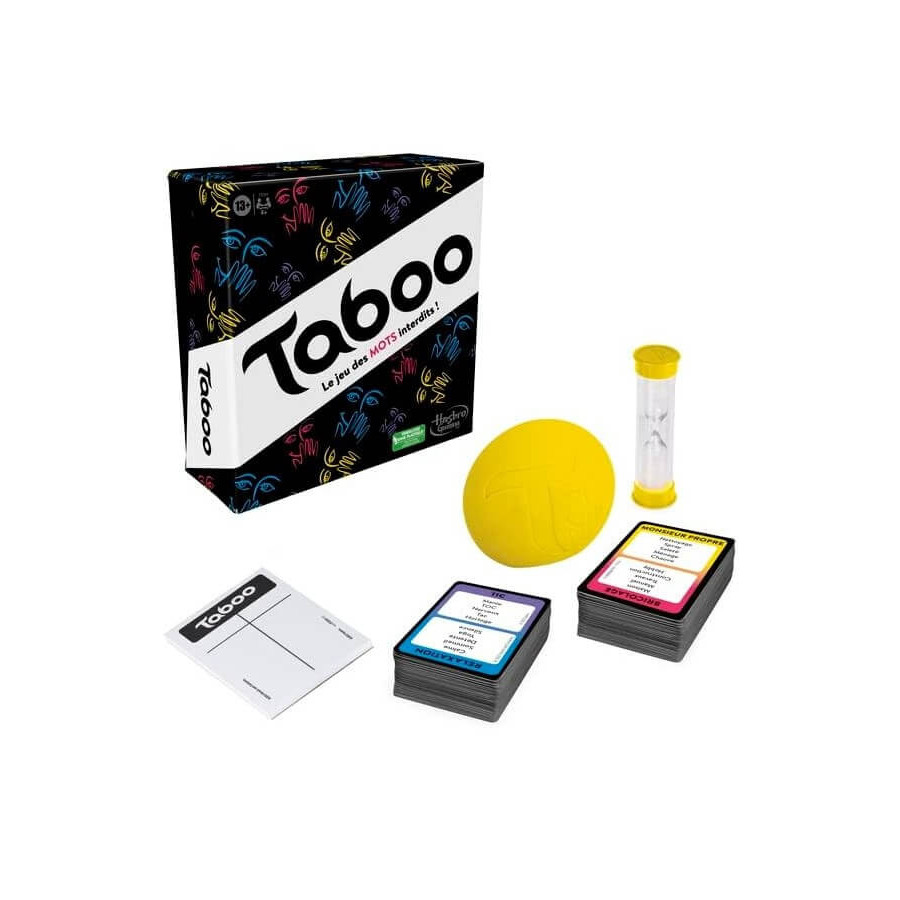 Contenu de la boite du jeu Taboo Le jeu des Mots interdits - Hasbro Games