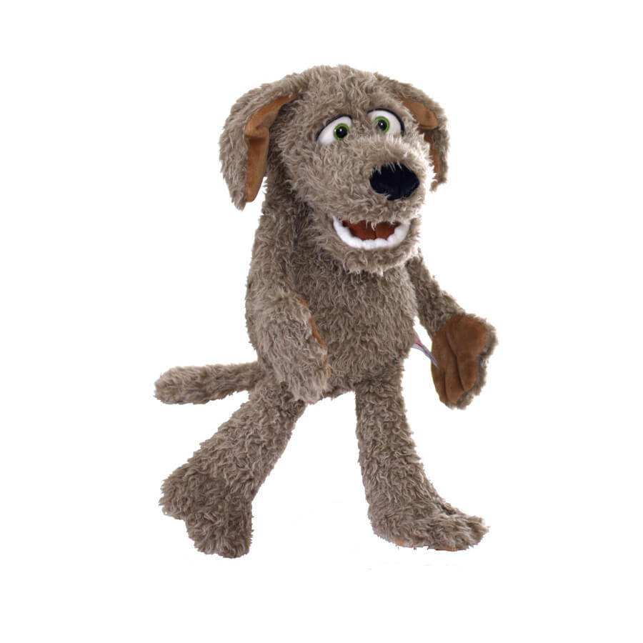 Marionnette-Curl le chien-45cm-vue de coté-Living-Puppets