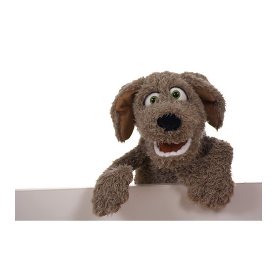 Marionnette-Curl le chien-45cm-vue 02-Living-Puppets