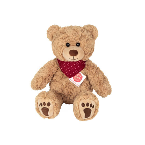 ours-teddy-Curtis-avec-foulard-rouge-30cm-fait-main-Teddy-Hermann-Collection