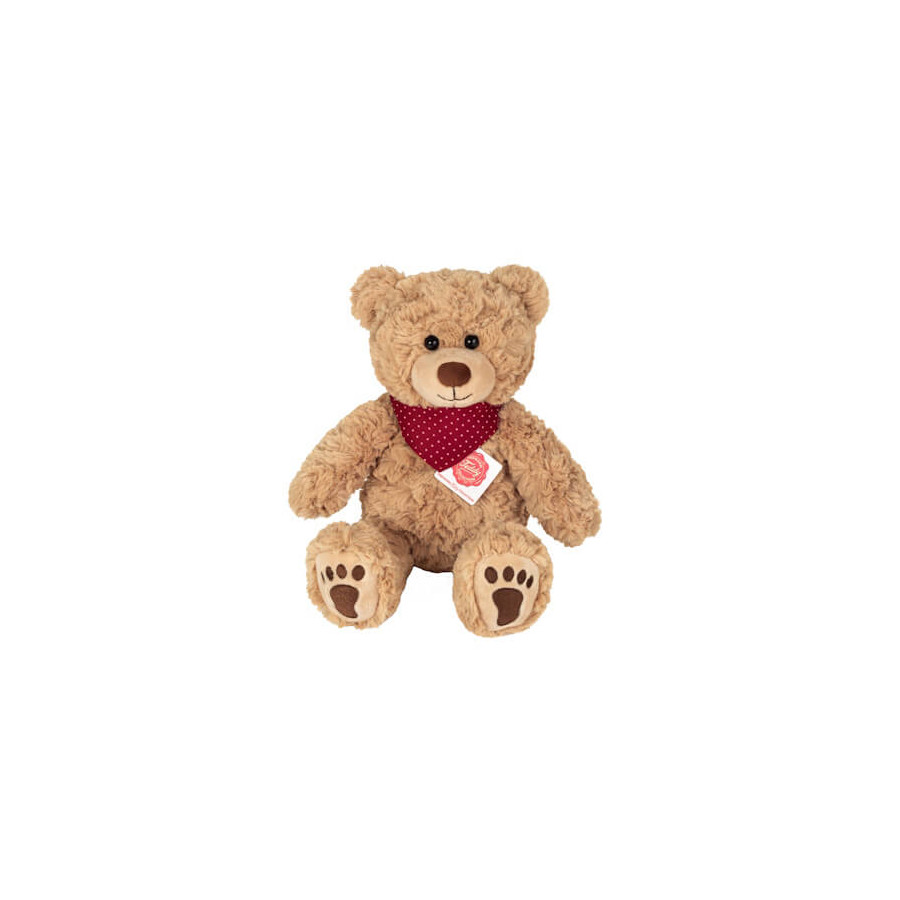 ours-teddy-Curtis-avec-foulard-rouge-30cm-fait-main-Teddy-Hermann-Collection