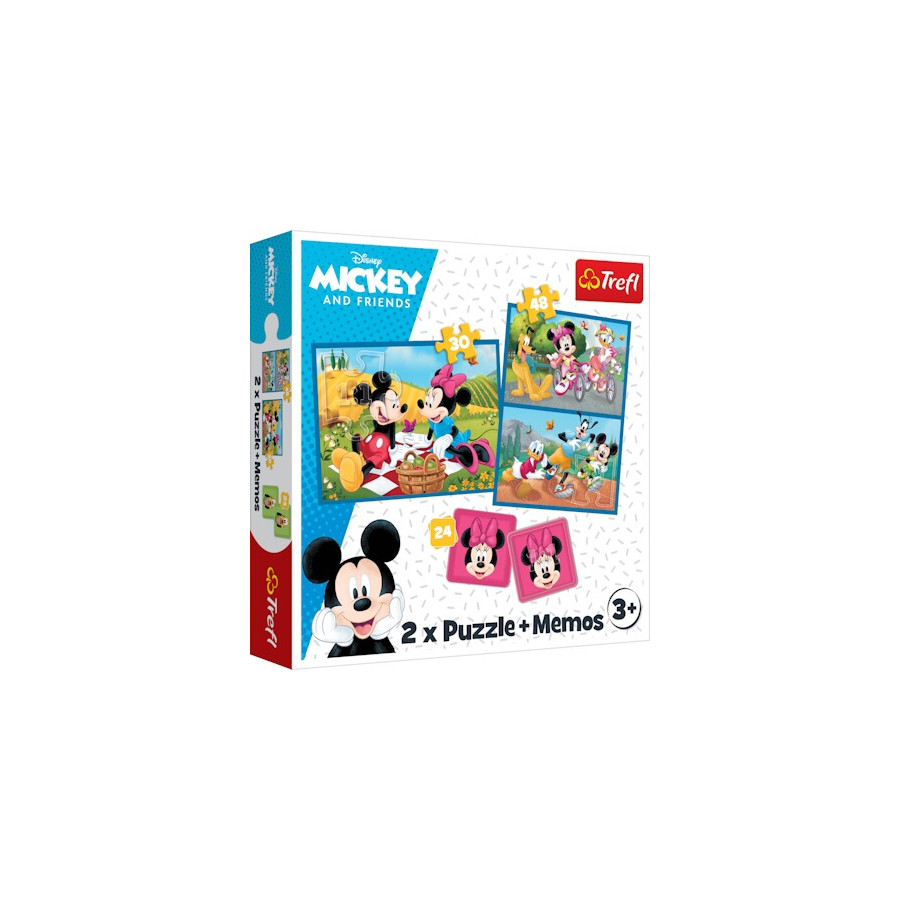 Coffret de 2 puzzles 30 et 48 pièces et 24 pièces mémo pièces Mickey and Friends - Trefl Coffret de 2 puzzles 30 et 48 pièces et 24 pièces mémo pièces Mickey and Friends - Trefl