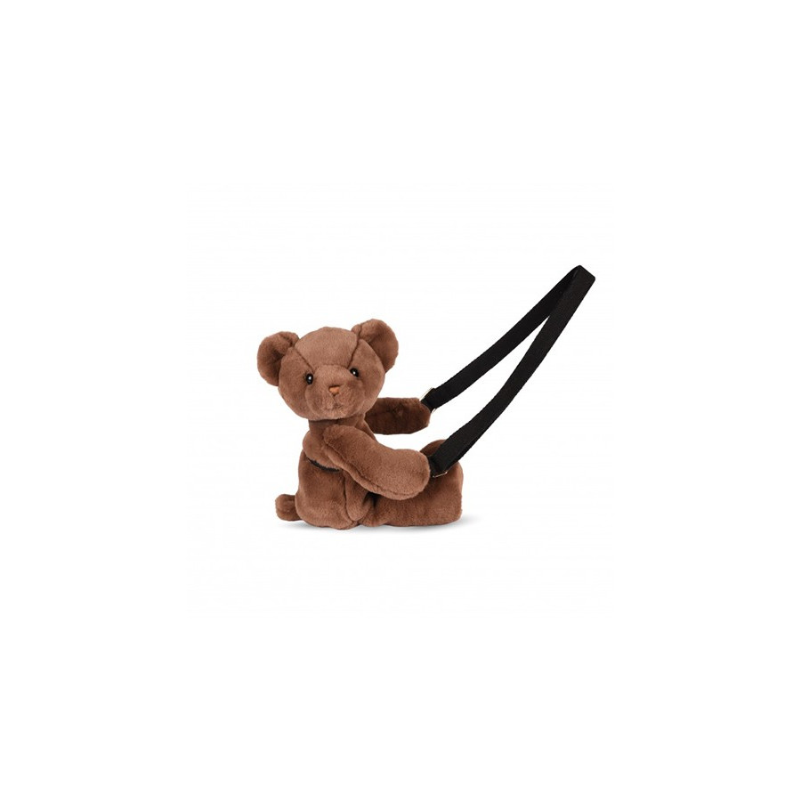 sac-bandouliere-ours-en-peluche-marron glacé poudre-30cm-Doudou-et-Compagnie