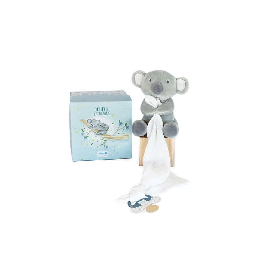 Coffret boite cadeau Doudou Koala de 12 cm - Collection Unicef - Doudou et Compagnie Coffret boite cadeau Doudou Koala de 12 cm - Collection Unicef - Doudou et Compagnie