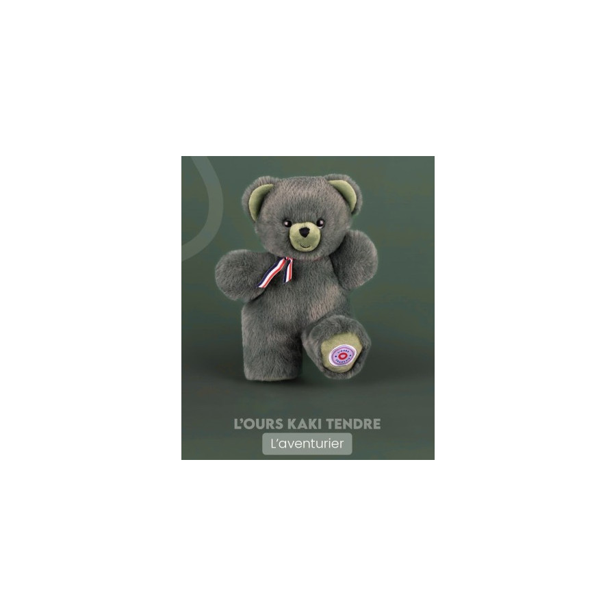 Ours Français l'aventurier - kaki tendre - Fleximoov - Doudou et Compagnie