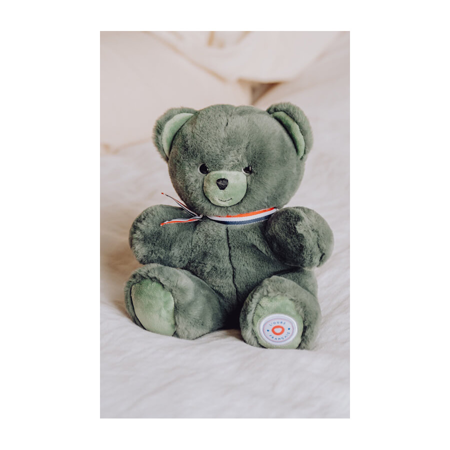 Ours Français kaki tendre 25 cm - Doudou et Compagnie