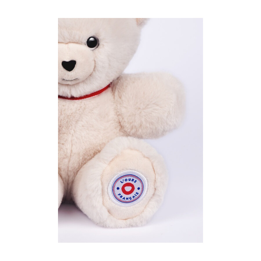 Ecusson Ours Français le farceur 35 cm - ivoire doux - Fleximoov - Doudou et Compagnie
