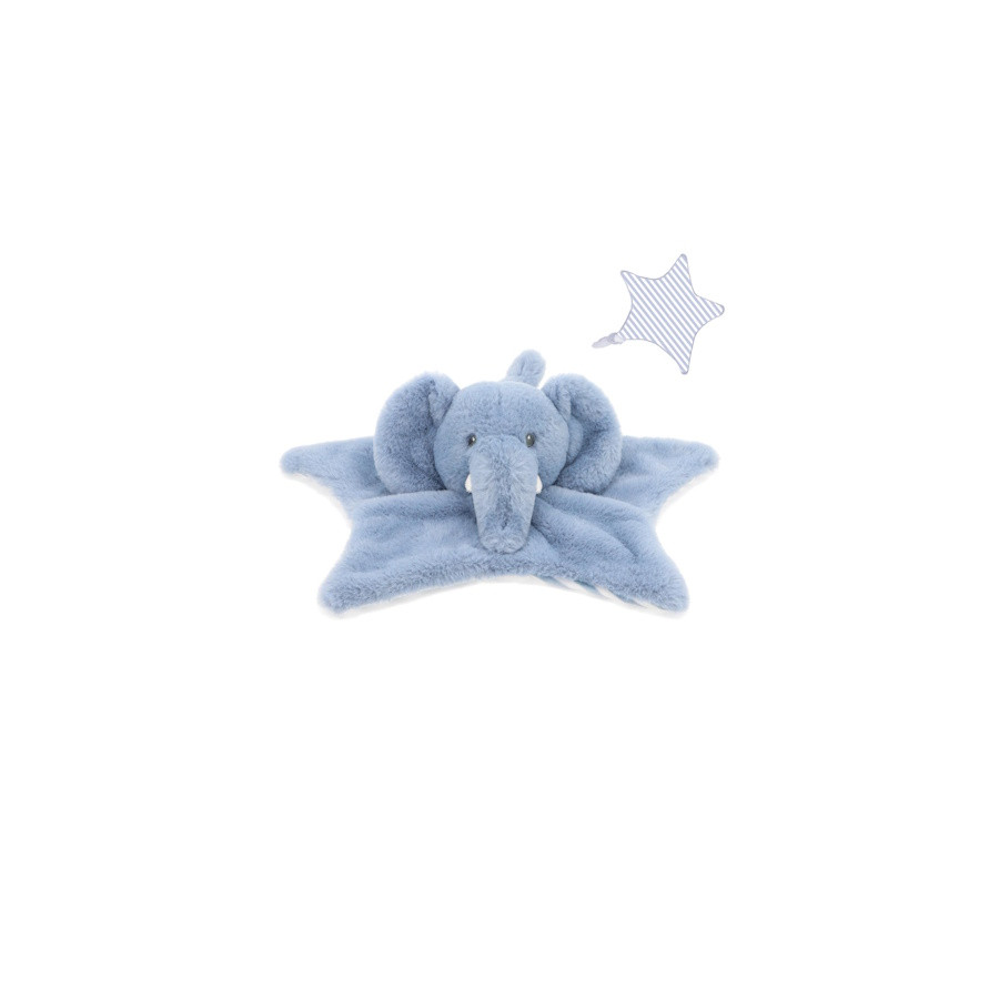 Doudou Eléphant en forme d' étoile - étoile rayée bleu - 32cm -KeelToys