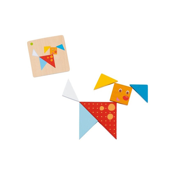 Tangram coloré - Modèle 04 - Goki