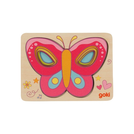 Jeu éducatif en bois - Puzzle à couches Papillons - Goki