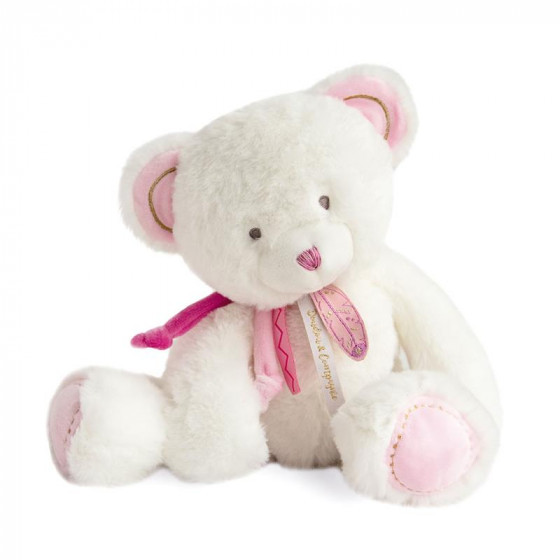 attrape-reves-peluche-ours-blanc-rose-30cm-doudouetcie